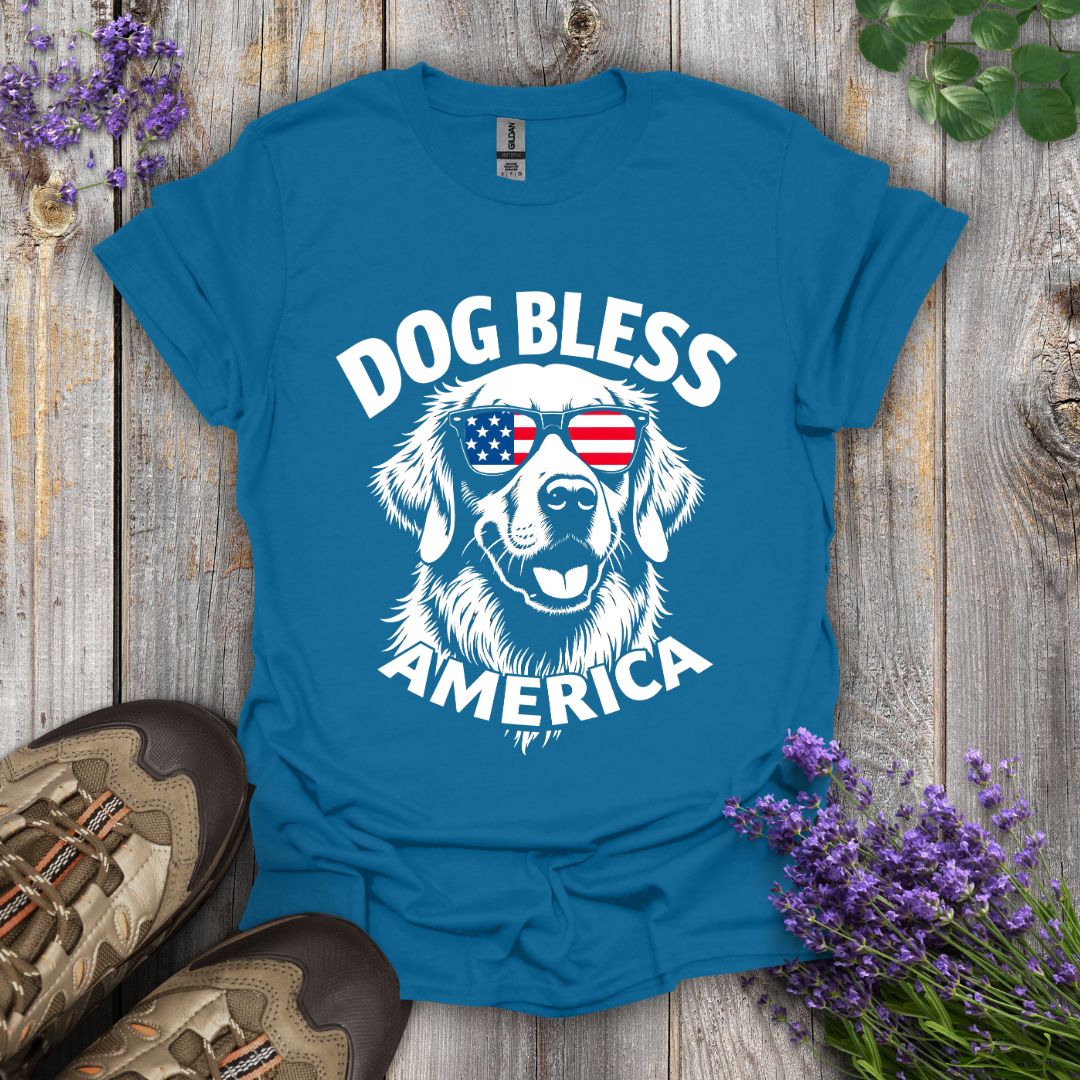 Dog Bless America (Golden Retriever) T-Shirt