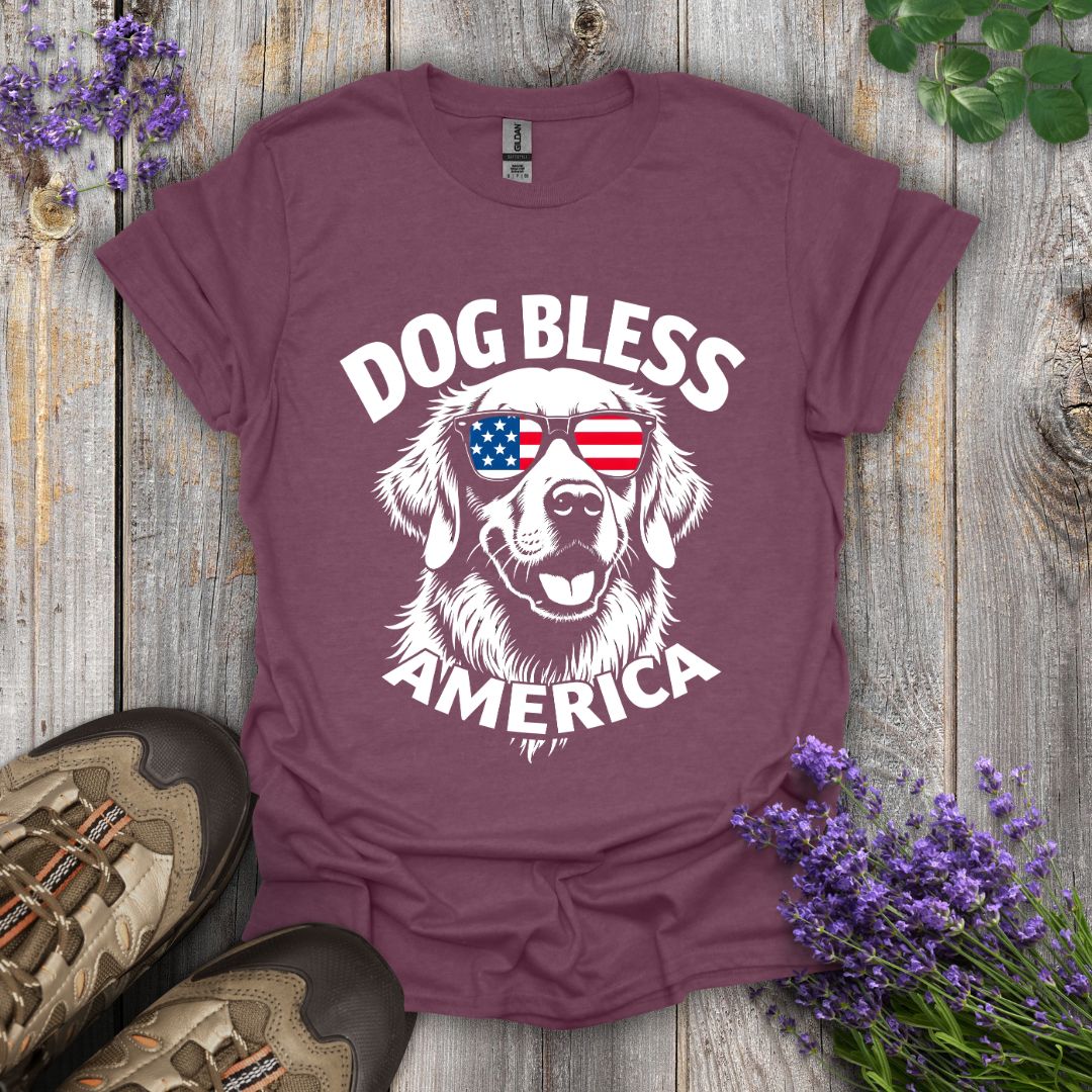 Dog Bless America (Golden Retriever) T-Shirt