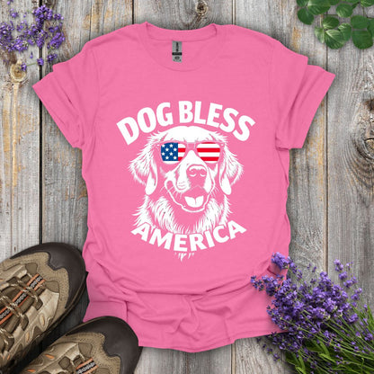 Dog Bless America (Golden Retriever) T-Shirt