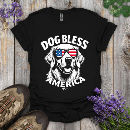 Dog Bless America (Golden Retriever) T-Shirt