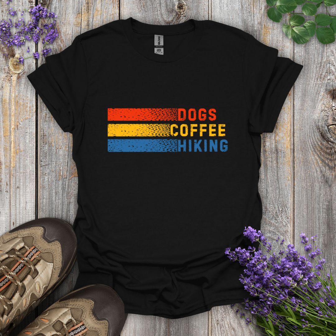 Dogs Coffee Hiking T-Shirt