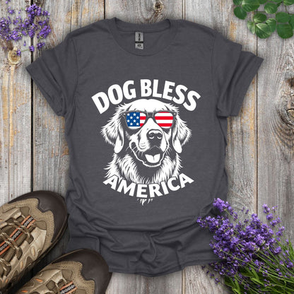 Dog Bless America (Golden Retriever) T-Shirt
