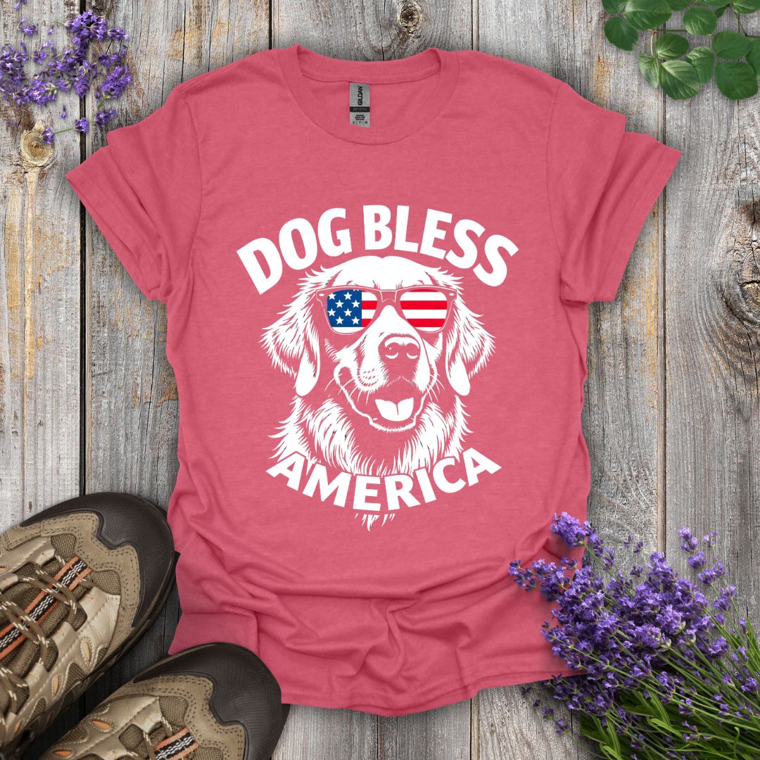 Dog Bless America (Golden Retriever) T-Shirt