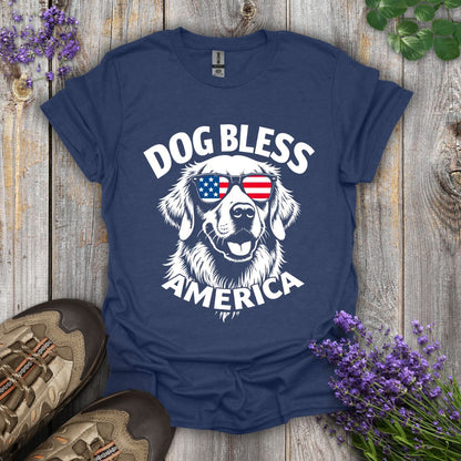 Dog Bless America (Golden Retriever) T-Shirt