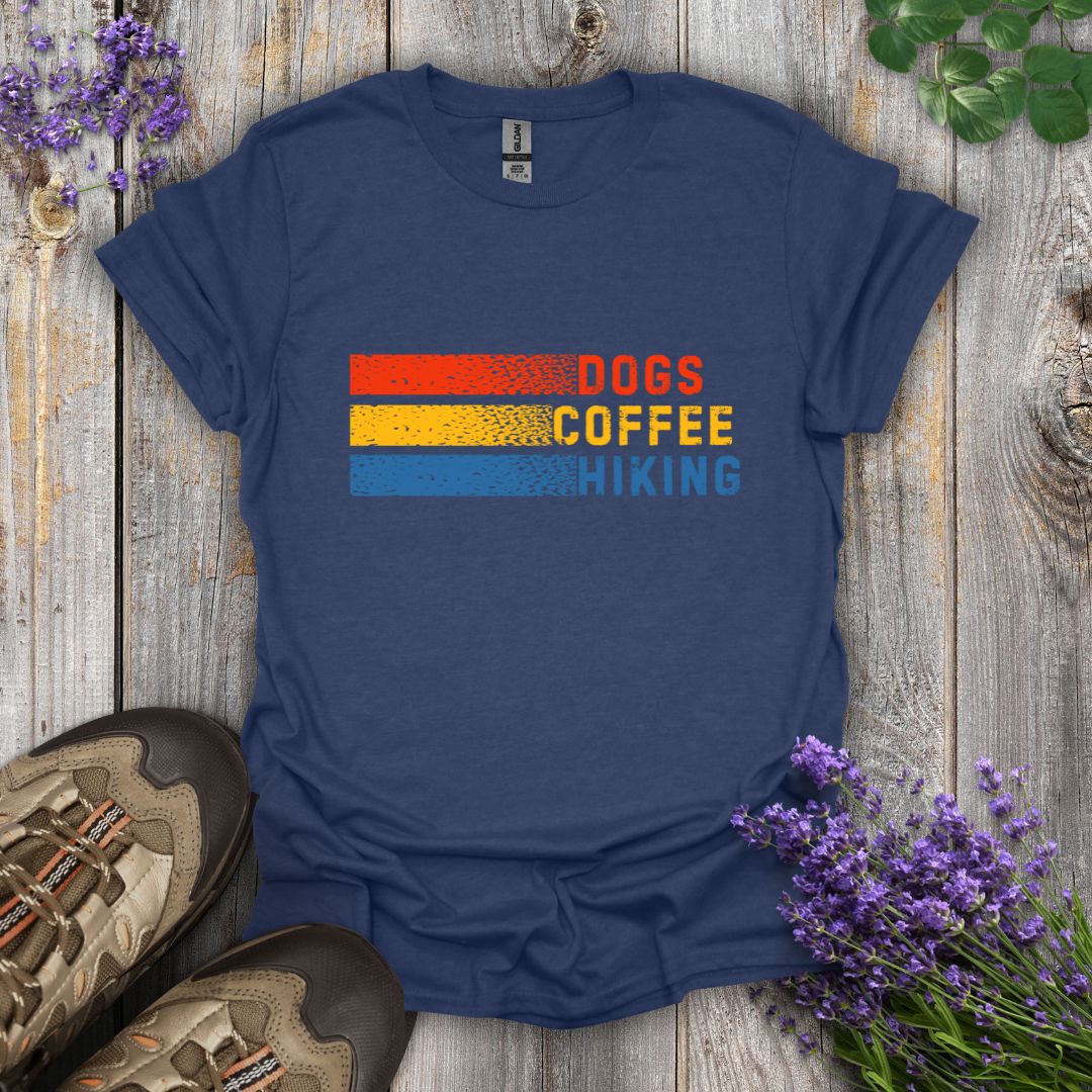 Dogs Coffee Hiking T-Shirt