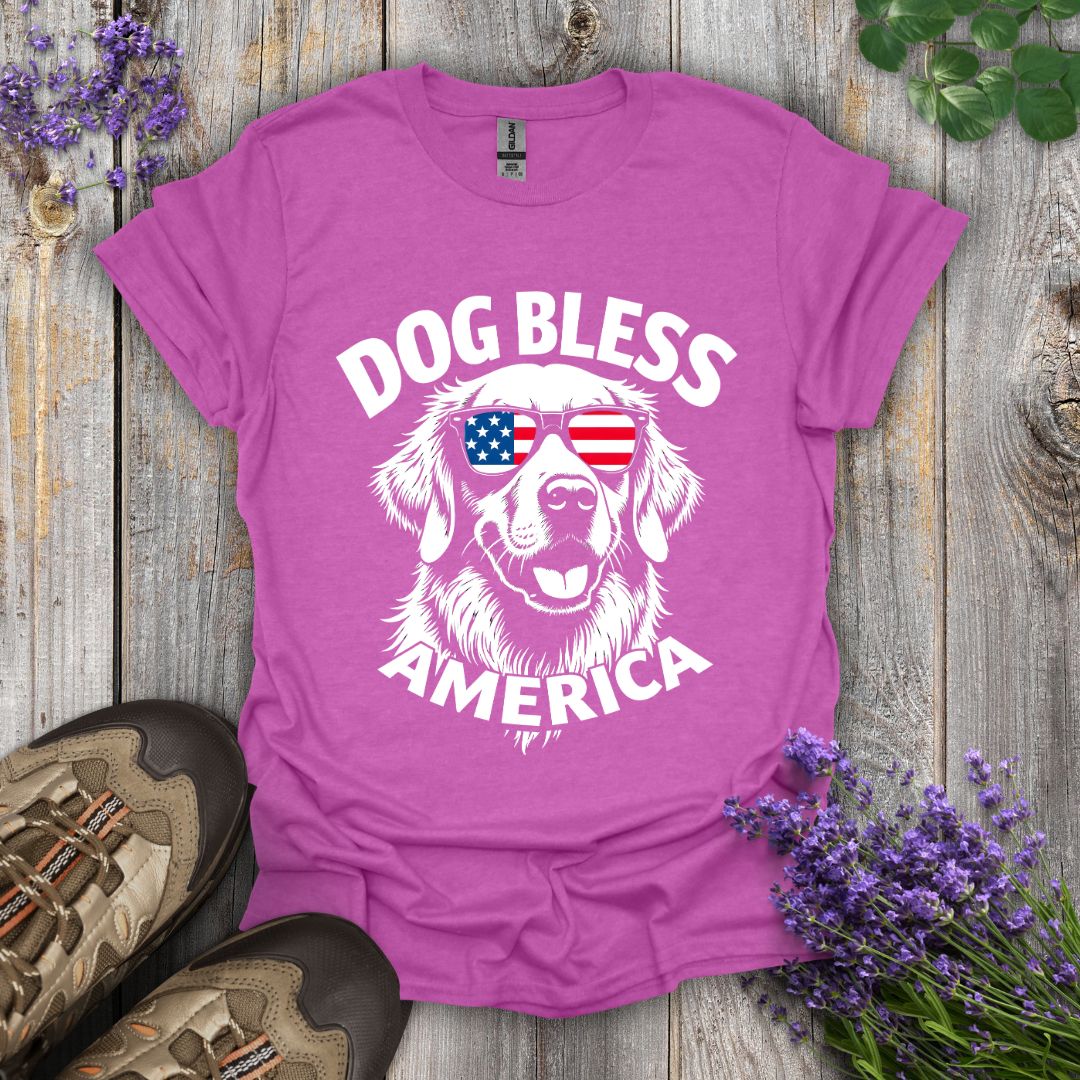 Dog Bless America (Golden Retriever) T-Shirt