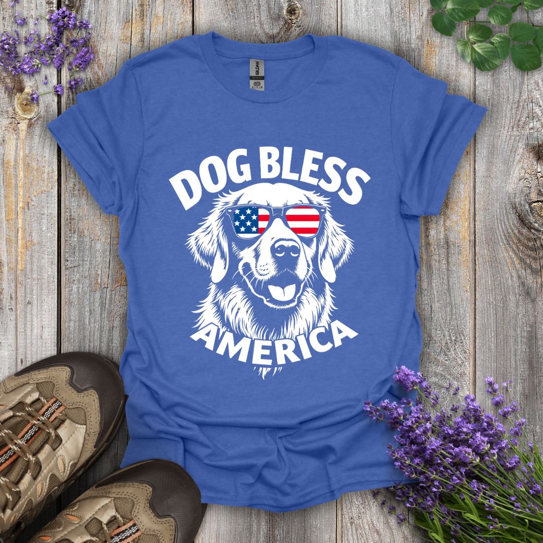 Dog Bless America (Golden Retriever) T-Shirt