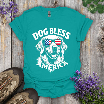 Dog Bless America (Golden Retriever) T-Shirt