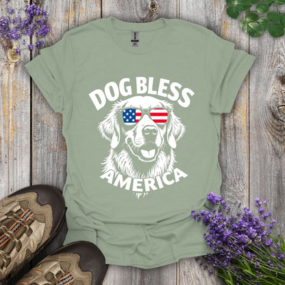 Dog Bless America (Golden Retriever) T-Shirt