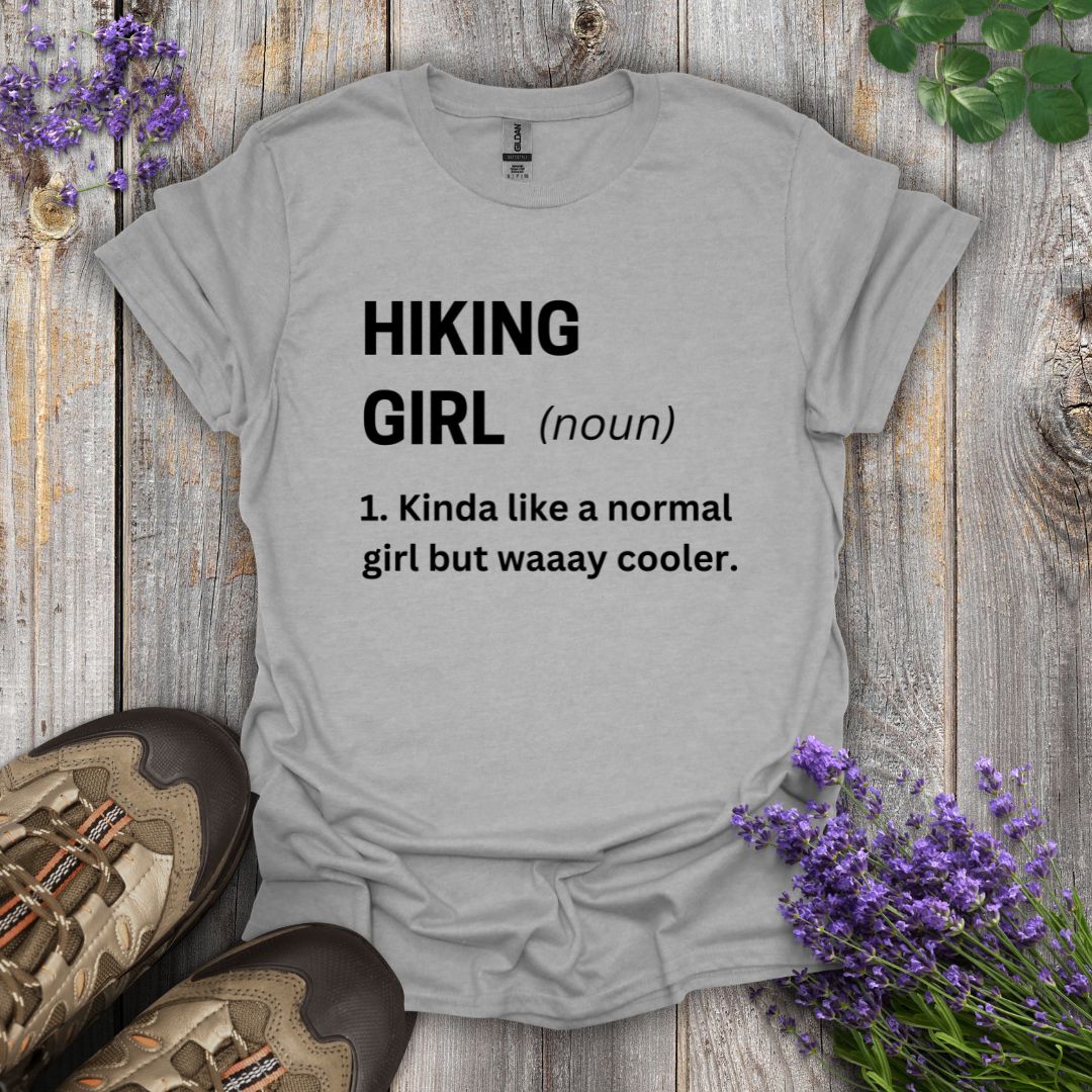 Hiking Girl T-Shirt - S / Sport Grey, image size:1080x1080